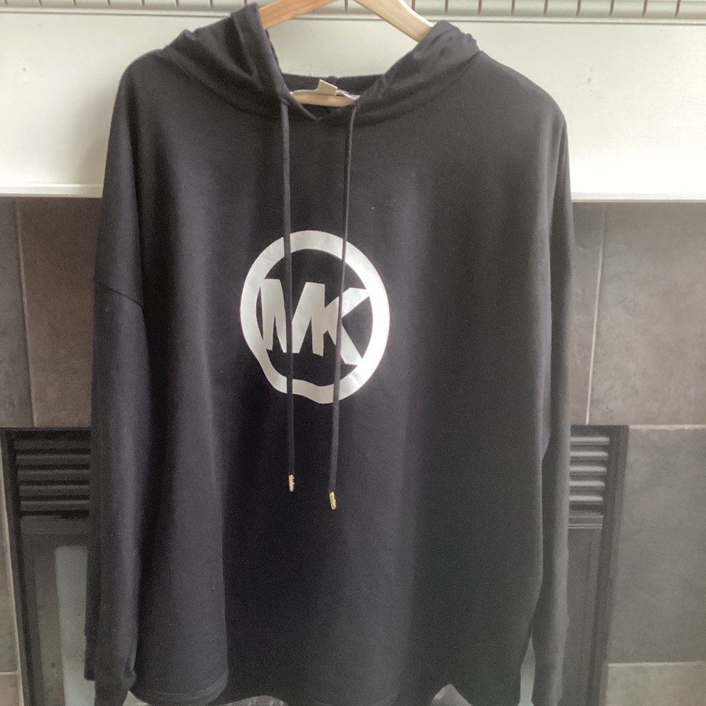 Michael Kors Hoodie.  Plus Size 2X. Black with white MK Monogram